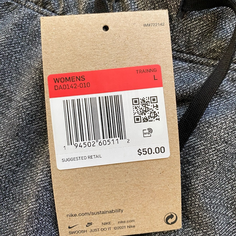 NWT Nike Training Pants Heather Gray Joggers - Picture 6 of 6